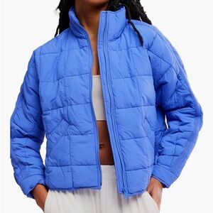 🔥NWT! FREE PEOPLE! THE Pippa Packable Puffer Zip Jacket! SZ L! Blue & perfect!